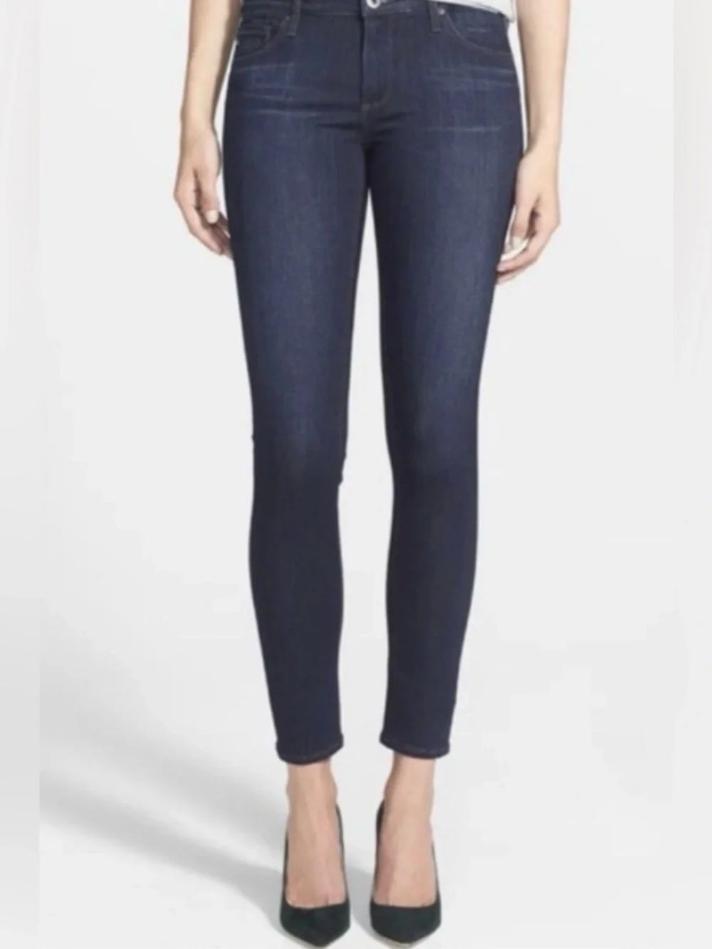 AG Adriano Goldschmied The Legging Ankle Super Skinny Jeans Dark Blue Size 26 R